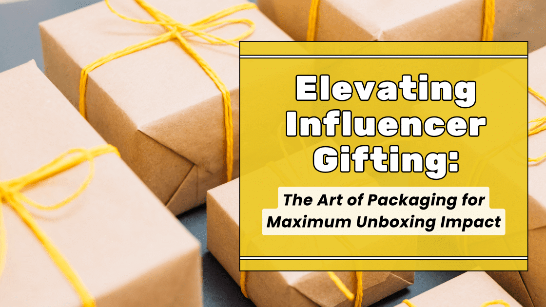 Wrapped presents with yellow ribbon for influencer gifting