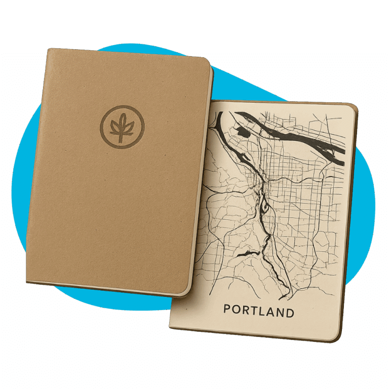 Recycled Paper Notebooks with PDX Map Endsheets