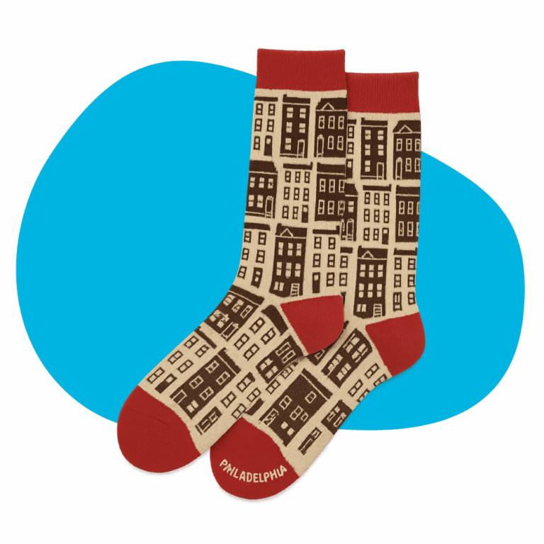 Rowhouse Pattern Crew Socks