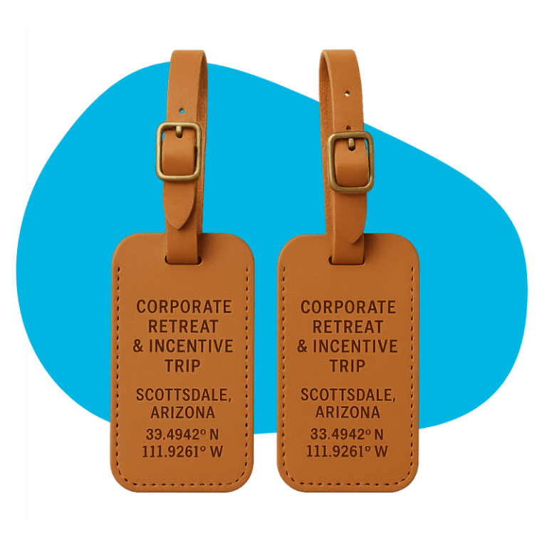 Leather Luggage Tags with Coordinates