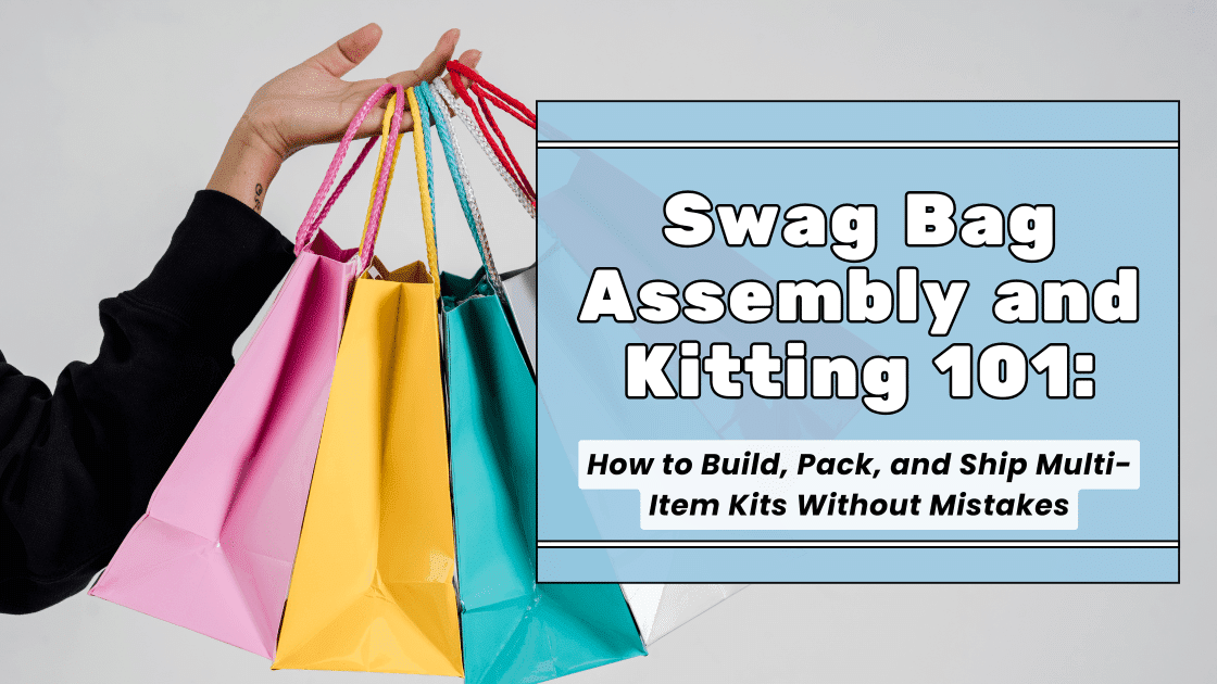 Person holding swag bags with 'Swag Bag