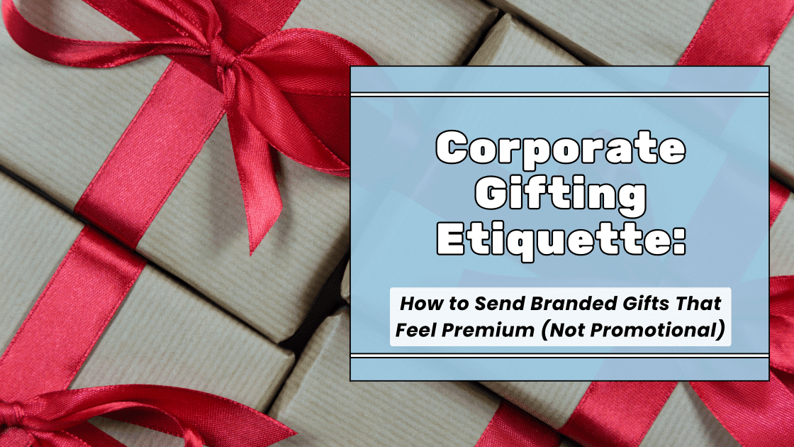 Red ribbon gift box with 'Corporate Gifting