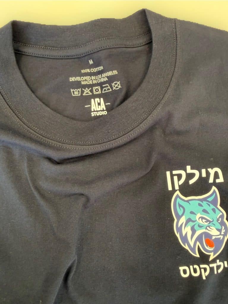 Black ACA Studio custom team T-shirt with mascot artwork