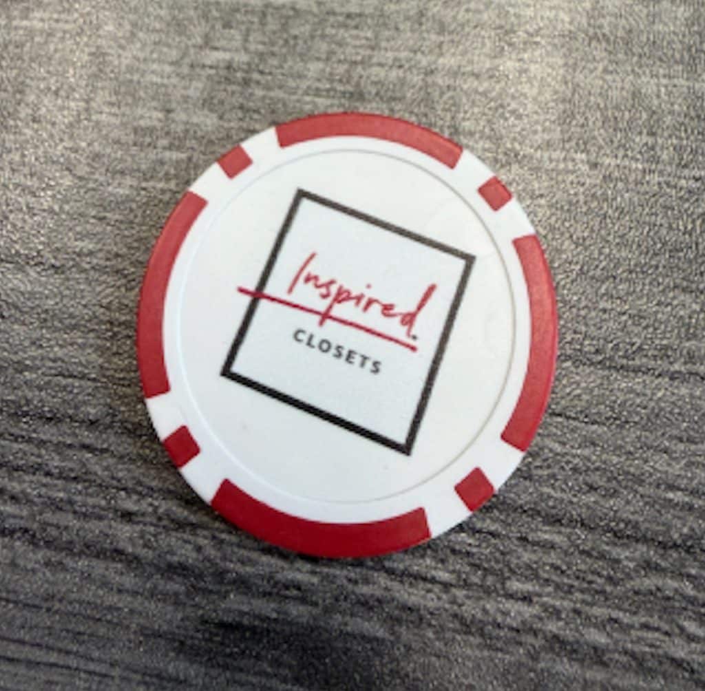 Inspired Closets custom logo poker chip