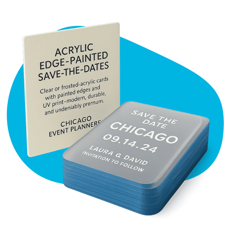 Acrylic Edge-Painted Save-the-Dates