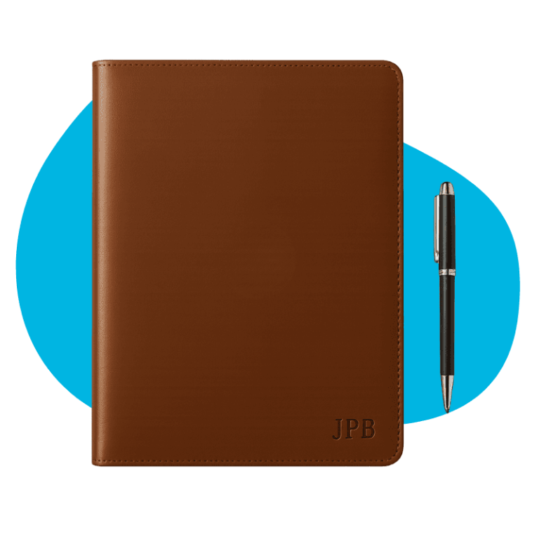 Monogrammed Full-Grain Leather Portfolios