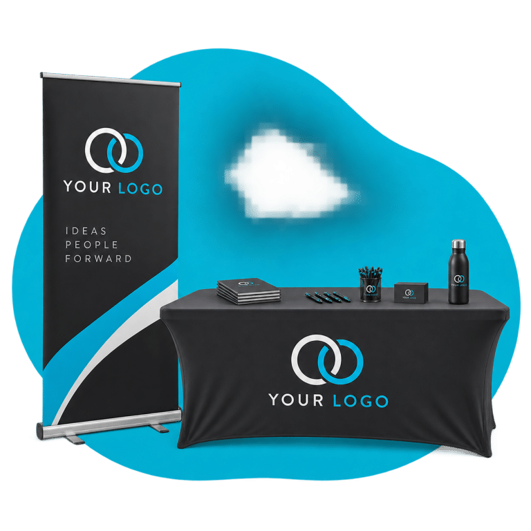 Custom merchandise concept: Booth Banners & Table Covers