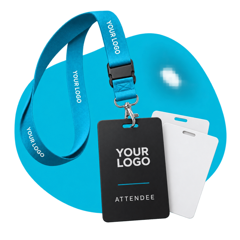 Custom merchandise concept: Lanyards & Event Badges