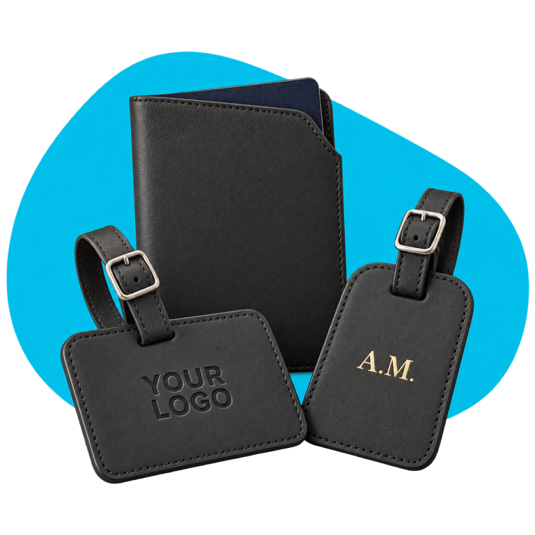 Custom merchandise concept: Monogrammed Travel Accessories
